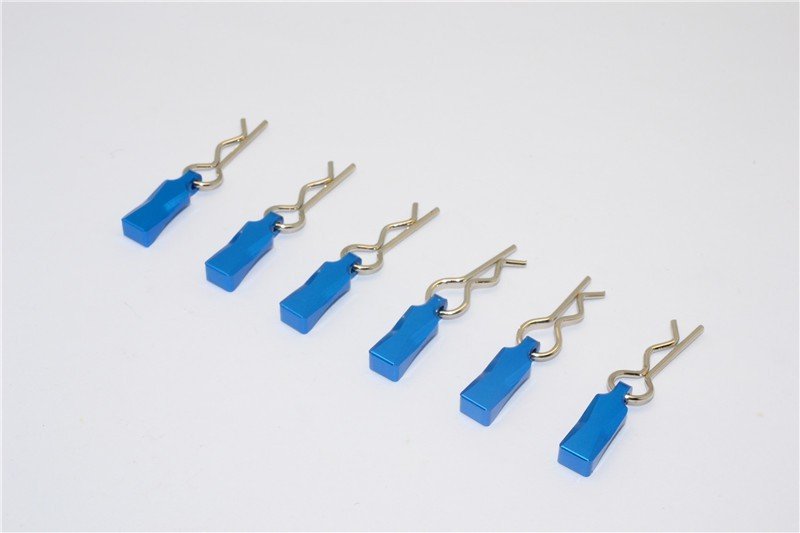 Body Clips + Aluminium Mount For 1/10 To 1/8 Models - 6pcs set