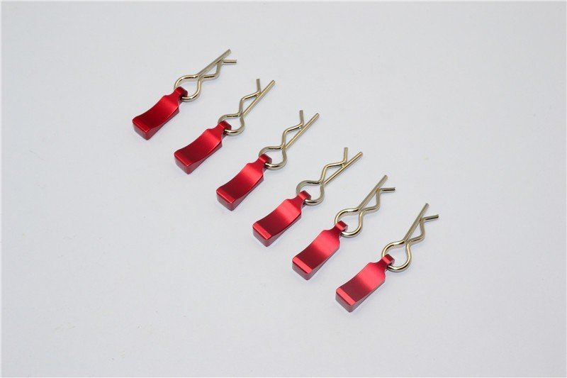 Body Clips + Aluminium Mount For 1/10 To 1/8 Models - 6pcs set