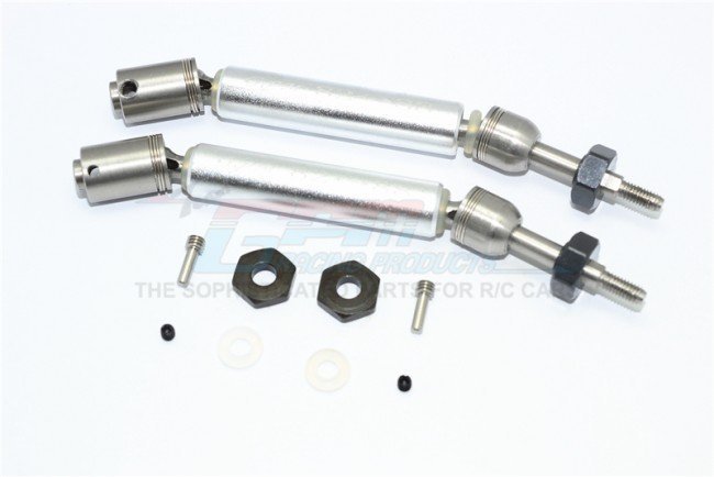 TRAXXAS Slash 4x4 Stainless Steel 304+Aluminum Rear CVD Drive Shaft With Steel Wheel Hex - 10pc set